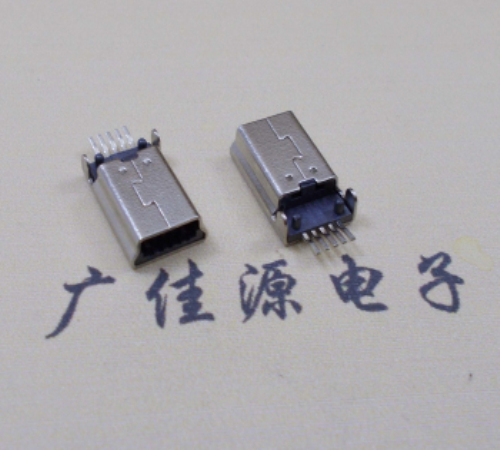 吉林MINI USB公头 5pin端子贴板带柱 10.7mm体长