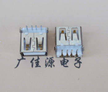 吉林USB母座接口 AF90度沉板1.9引脚4P插件白胶芯直边
