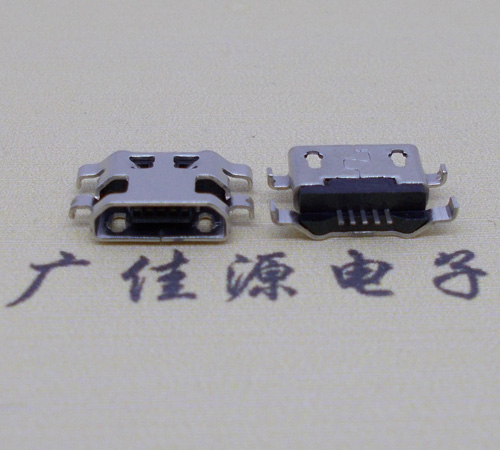 吉林micro usb5p连接器 反向沉板1.6mm四脚插平口