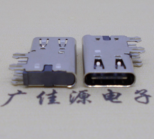 吉林侧插USB3.1接头座子.90度type-c母座.6p侧插连接器