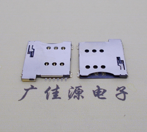 吉林手机自弹卡座 MICRO SIM 1.35H 6P PUSH卡座连接器