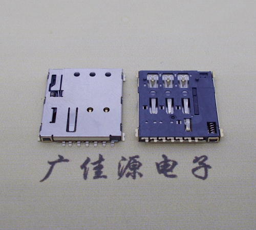 吉林NANO SIM 自弹式卡座 1.37H 带CD测试7Pin 手机卡座连接器